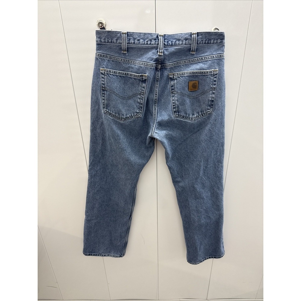 Carhartt Loose Fit Jeans 100066-484 Med Wash Men's Size 33x30 Workwear Distress